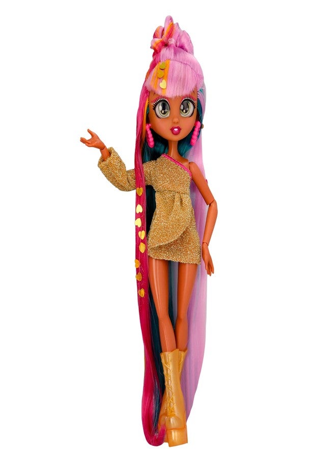 IMC Toys VIP Girls Hair Makeover Quinn Fashion Doll with 11" Colorful Long Styling Hair and 5 Accessories Fashion Toy, Girls and Boys Ages 5 and Up, 10 Inch Doll - Image 1